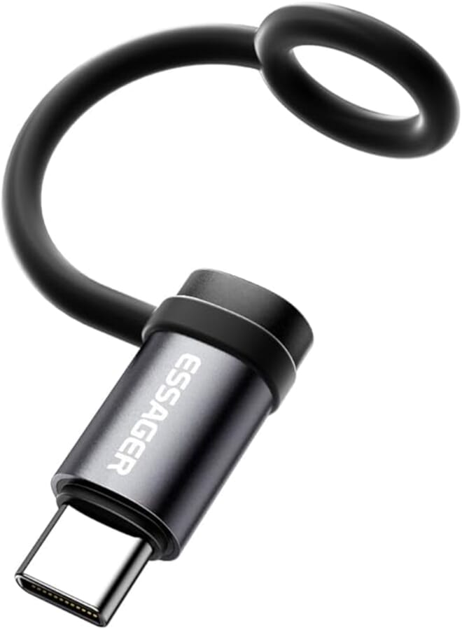 Essager iPhone-Compatible Port Female to Type-C Male OTG Adapter (3A, USB 2.0) – Compact, Fast, Reversible - Compatible with iPhone & iPad – Charging ONLY (No audio support)